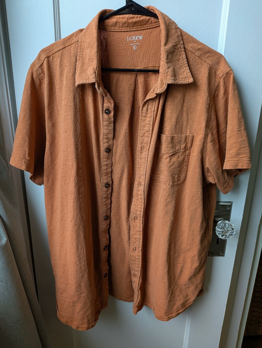 J. Crew Men’s Short-Sleeve Button-Down Shirt — Rust